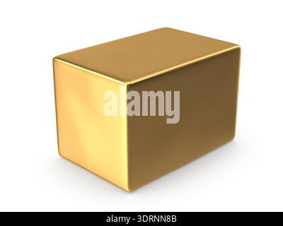 Shiny Golden Rectangular Block Stock Photo