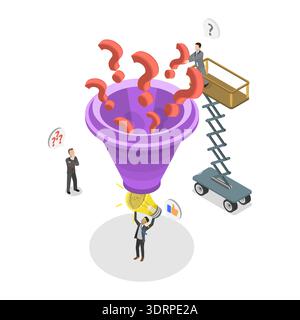 3D Isometric Flat Vector Illustration of Question-idea Filter Stock Photo