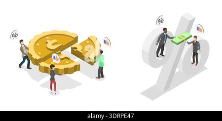 3D Isometric Flat Vector Illustration of Passive Income Stock Photo