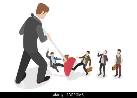 3D Isometric Flat Vector Illustration of Downsizing Stock Photo