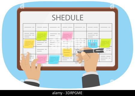 3D Isometric Flat Vector Illustration of Scheduling Stock Photo