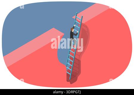 3D Isometric Flat Vector Illustration of Breakthrough Stock Photo