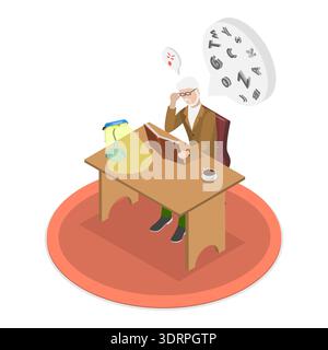 3D Isometric Flat Vector Illustration of Macular Degeneration Stock Photo