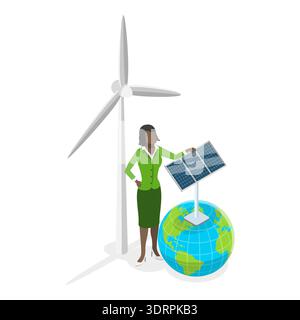 3D Isometric Flat Vector Conceptual Illustration of Climate Change Stock Photo