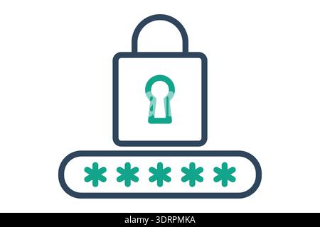 Password icon. Line icon style. Icon related to security. account elements vector illustration Stock Vector