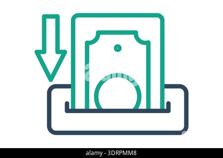Deposit icon. Line icon style. Icon related to bank. Saving elements vector illustration Stock Vector