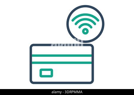 Tap to pay icon. Line icon style. Icon related to contactless. bank elements vector illustration Stock Vector