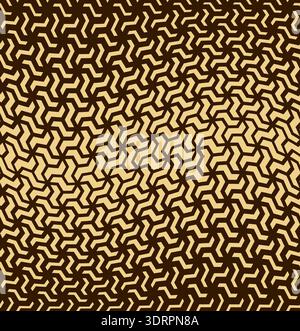 Abstract geometric pattern. Seamless vector background. Dark brown and gold halftone. Graphic modern pattern. Simple lattice graphic design Stock Vector