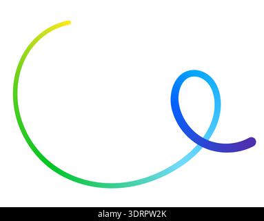Abstract colorful fluid wavy gradient curve line on white background. Stock Vector