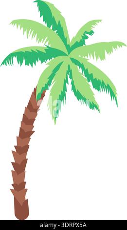 Tropical beach palm tree vector icon isolated on white Stock Vector