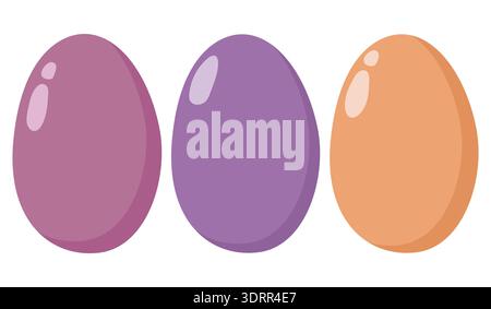 Glossy Colorful Eggs Easter Design Stock Vector