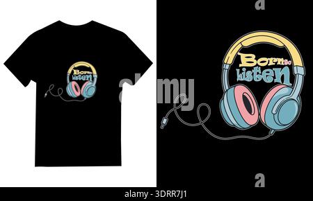Vintage Music Badge Emblem Typography T-Shirt design Stock Vector