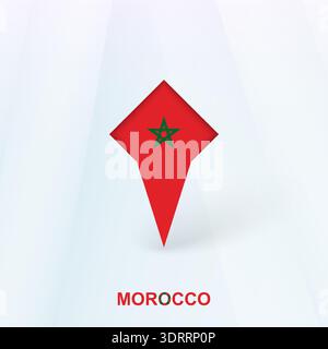 Morocco Flag Pin Icon with Geometric Design. Vector illustration. Stock Vector