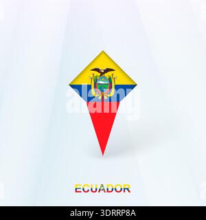 Ecuador Flag Pin Icon with Geometric Design. Vector illustration. Stock Vector