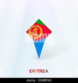 Eritrea Flag Pin Icon with Geometric Design. Vector illustration. Stock Vector