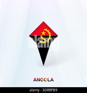 Angola Flag Pin Icon with Geometric Design. Vector illustration. Stock Vector