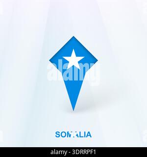 Somalia Flag Pin Icon with Geometric Design. Vector illustration. Stock Vector