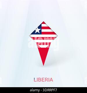 Liberia Flag Pin Icon with Geometric Design. Vector illustration. Stock Vector