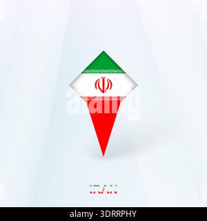 Iran Flag Pin Icon with Geometric Design. Vector illustration. Stock Vector