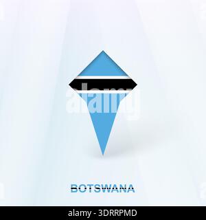 Botswana Flag Pin Icon with Geometric Design. Vector illustration. Stock Vector