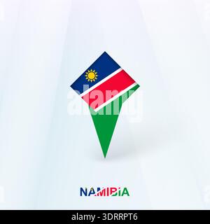 Namibia Flag Pin Icon with Geometric Design. Vector illustration. Stock Vector