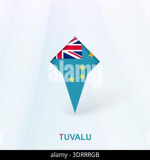 Tuvalu Flag Pin Icon with Geometric Design. Vector illustration. Stock Vector