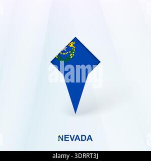 Nevada Flag Pin Icon with Geometric Design. Vector illustration. Stock Vector