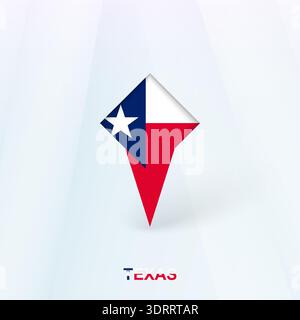 Texas Flag Pin Icon with Geometric Design. Vector illustration. Stock Vector