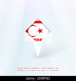 Northern Cyprus Flag Pin Icon with Geometric Design. Vector illustration. Stock Vector