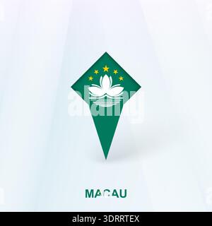 Macau Flag Pin Icon with Geometric Design. Vector illustration. Stock Vector