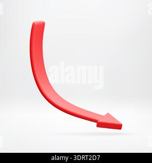 Red 3D arrow pointing downward for crisis Stock Vector