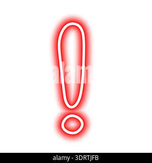 Red exclamation mark on white background Stock Vector