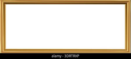 Empty gold frame on white background Stock Vector