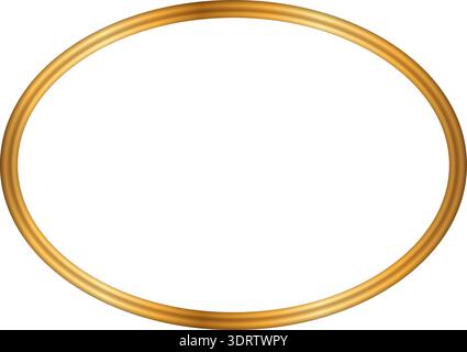 Shiny gold circle frame on white background Stock Vector