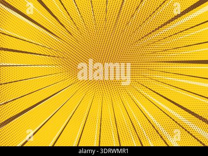 Abstract yellow dotted and striped background Stock Vector