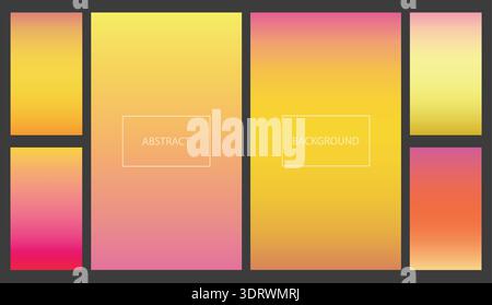 Bright pink and orange gradients backgrounds set Stock Vector