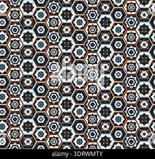 Colorful east geometric pattern with hexagons Stock Vector