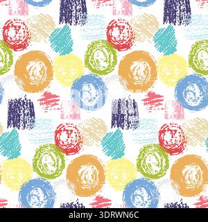 Bright pattern with grunge squares and circles Stock Vector
