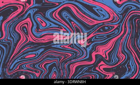 Abstract blue, black and pink marble background Stock Vector