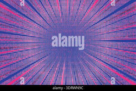 Dark pink and blue exploding comic background Stock Vector