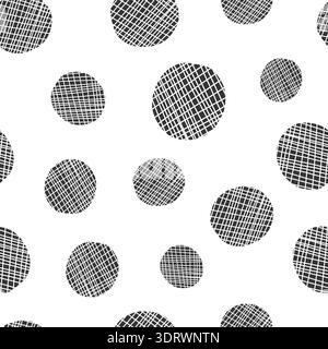 Trendy pattern with doodle geometric circles Stock Vector
