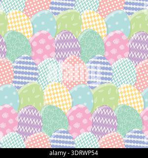Tender pattern with mess of colorful Easter eggs Stock Vector