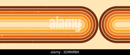 Groovy rainbow stripes in orange brown color. Stock Vector