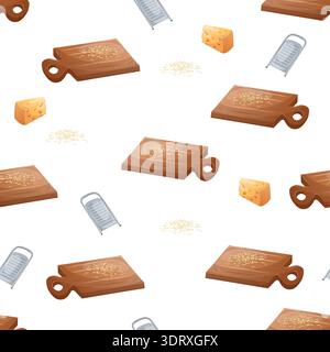 Seamless cheese and grater pattern Stock Vector