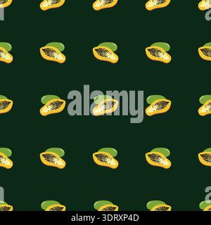 Papaya Seamless Pattern Design Vector Stock Vector