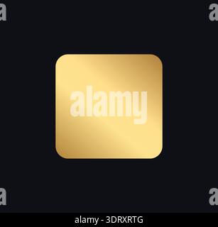 Golden gradient circle icon, luxury premium shine mood. Blank coin button template for branding logo, app UI, web badge, product label, certificate Stock Vector