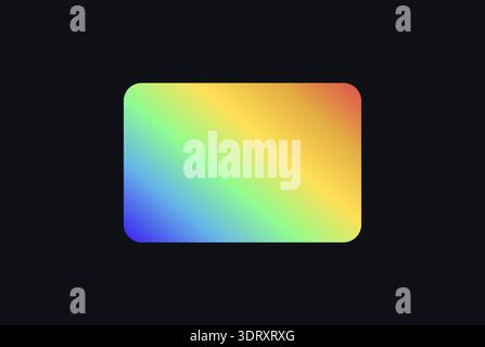 Rainbow gradient rounded rectangle blob, vibrant modern playful mood. Blank UI button template, app interface, web banner, promo sticker, branding Stock Vector