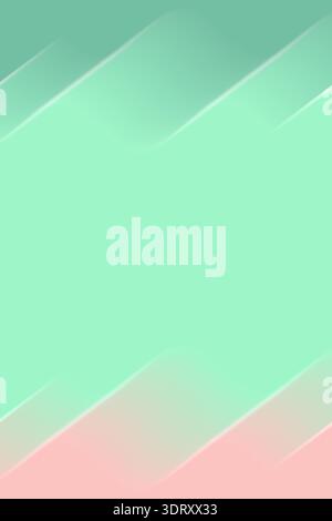 Soft mint pink color gradient background. Various abstract lines. Template for advertising and presentation of cosmetic products. Vertical image Stock Photo