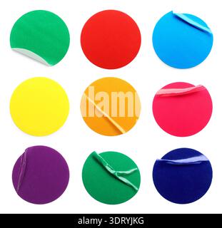 Set of stickers in bright colors. Stationery set isolated on white ...