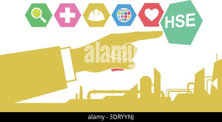 Industrial Health Safety and Environment HSE Concept Vector Illustration Stock Vector